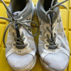 Under Armour Gray and White Athletic Shoes